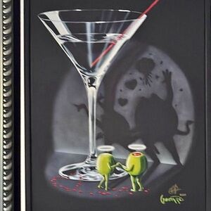 Michael Godard “She Devil White Wine” Signed Hand-Embellished Framed Art – #/200